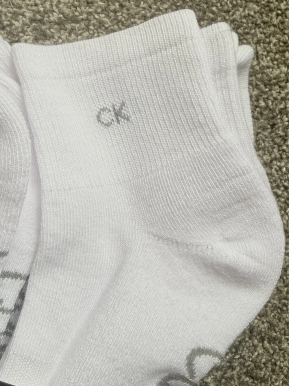 Calvin Klein Men's Cushion Quarter Cut Socks 6-Pair Pack White One Size NWT - Picture 6 of 7